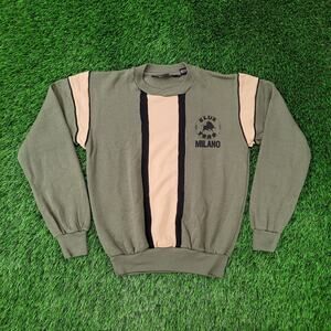 Vintage 90s Toro Milano Club Sweatshirt S/M 19x23 Cropped Green Black